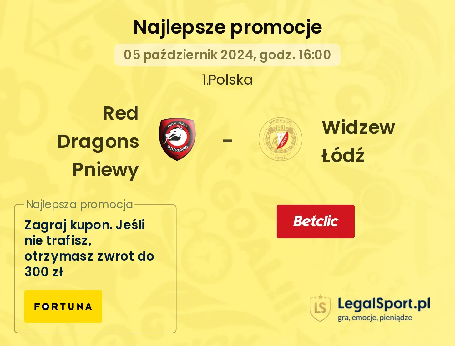 Red Dragons Pniewy - Widzew Łódź promocje bonusy na mecz