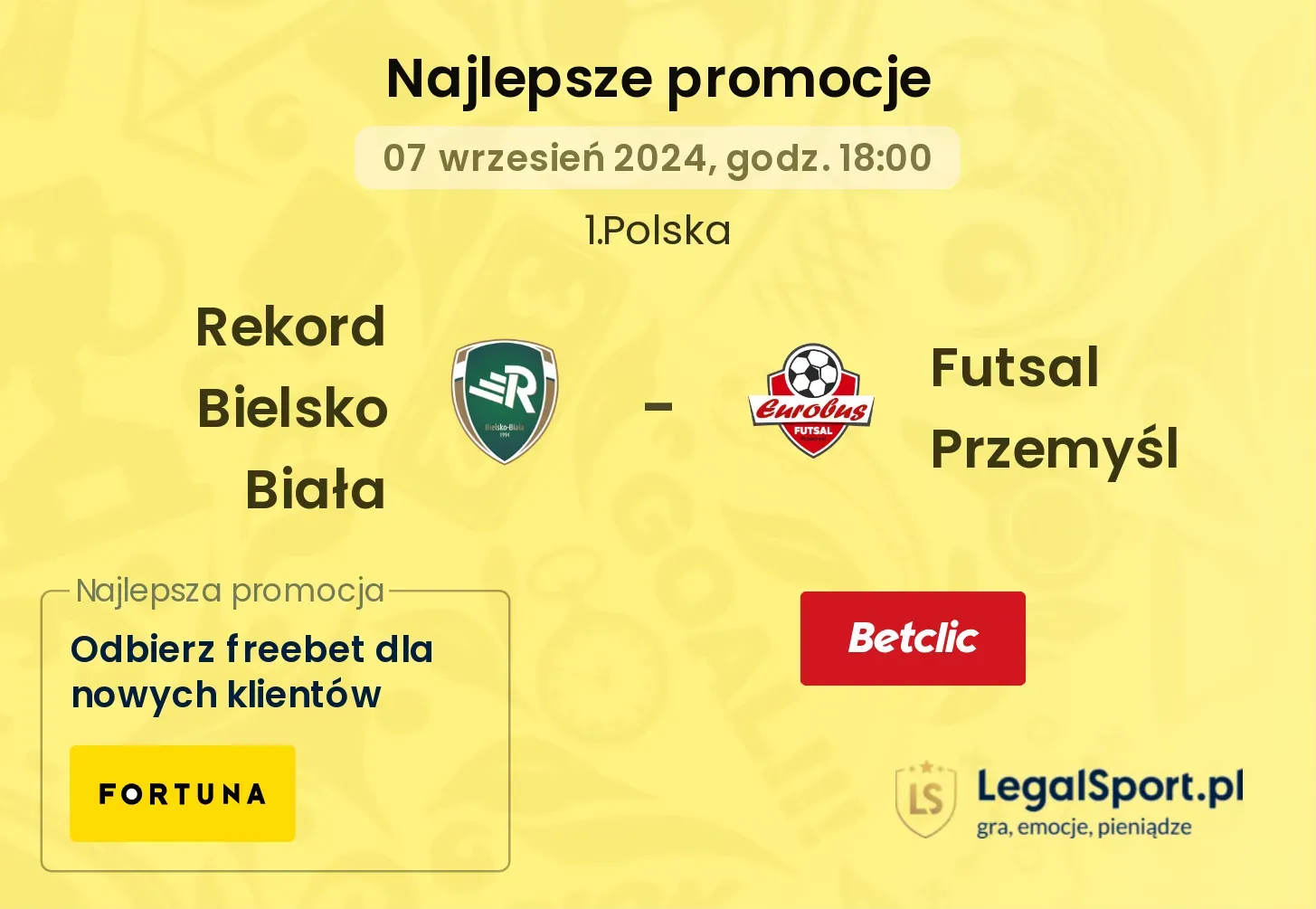 Rekord Bielsko Biała - Futsal Przemyśl promocje bonusy na mecz