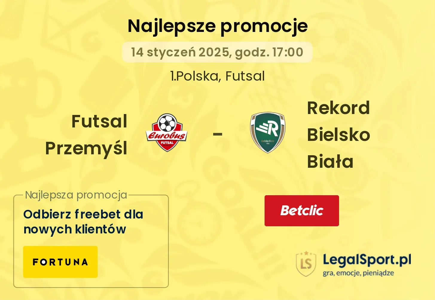 Futsal Przemyśl - Rekord Bielsko Biała promocje u bukmacherów