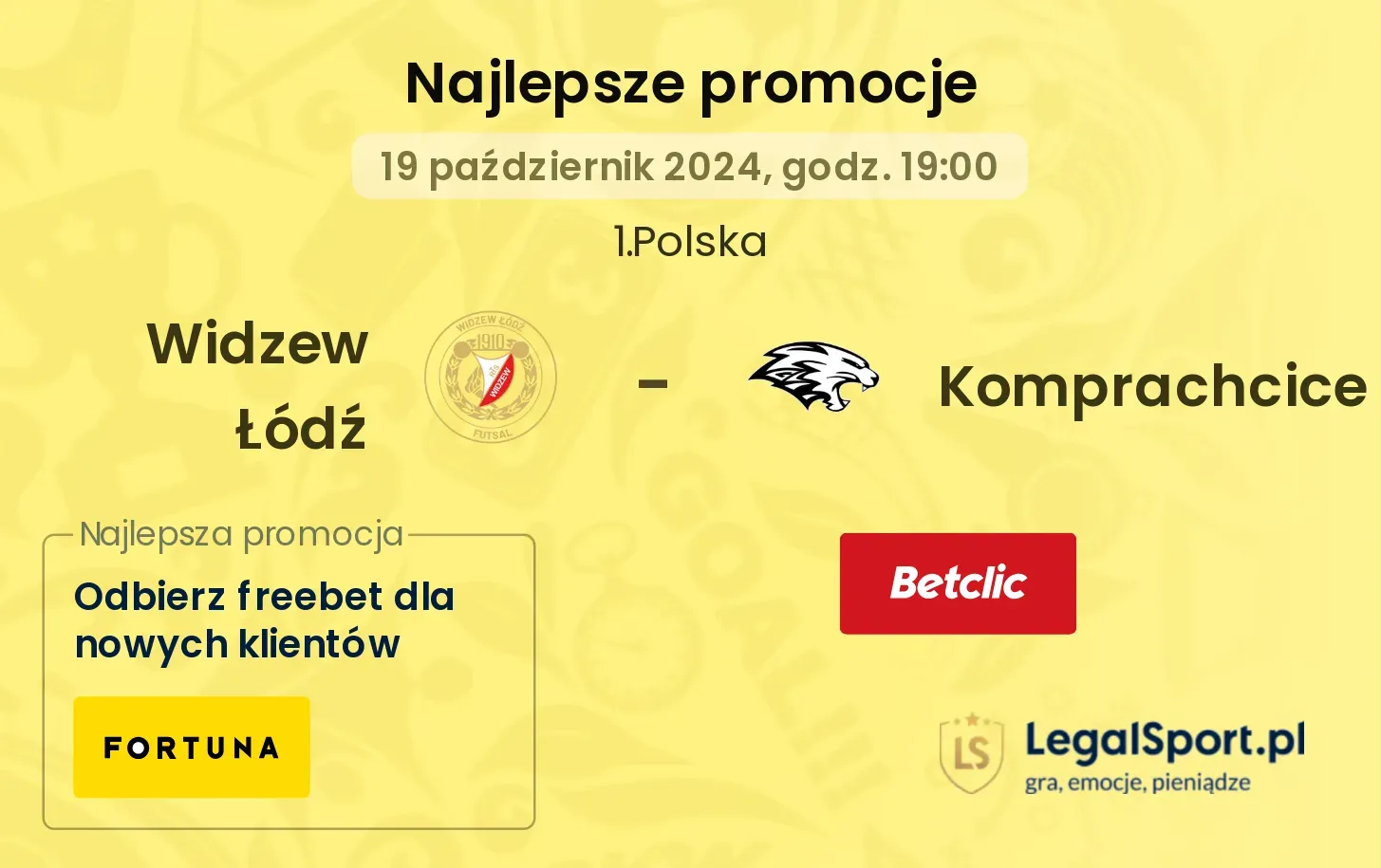 Widzew Łódź - Komprachcice promocje bonusy na mecz