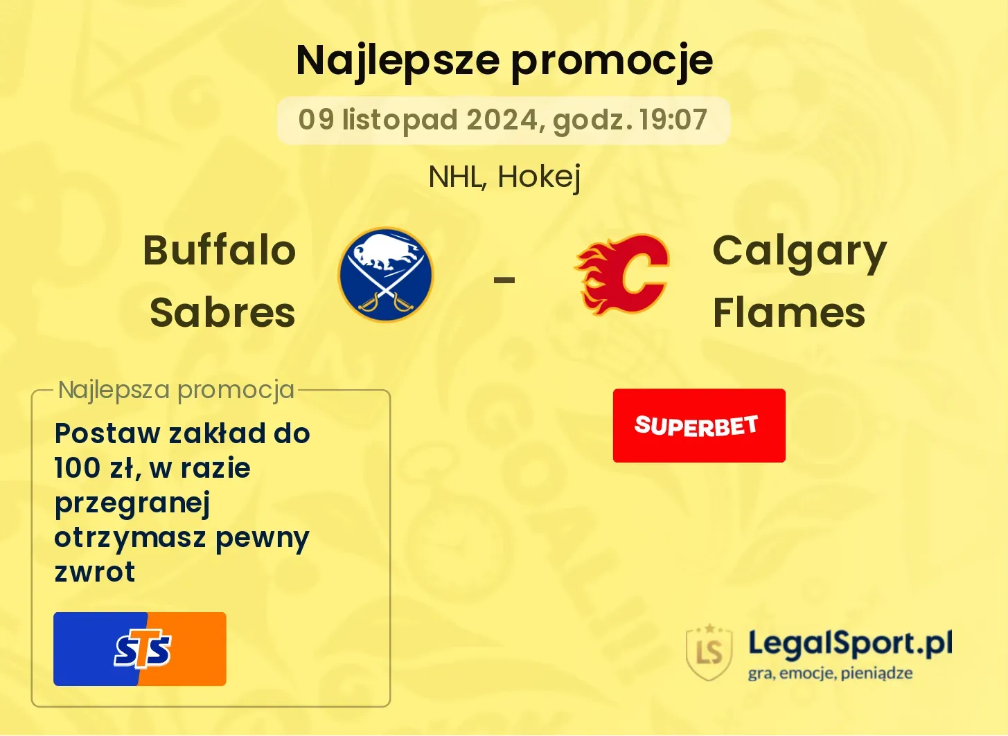 Buffalo Sabres - Calgary Flames promocje bonusy na mecz