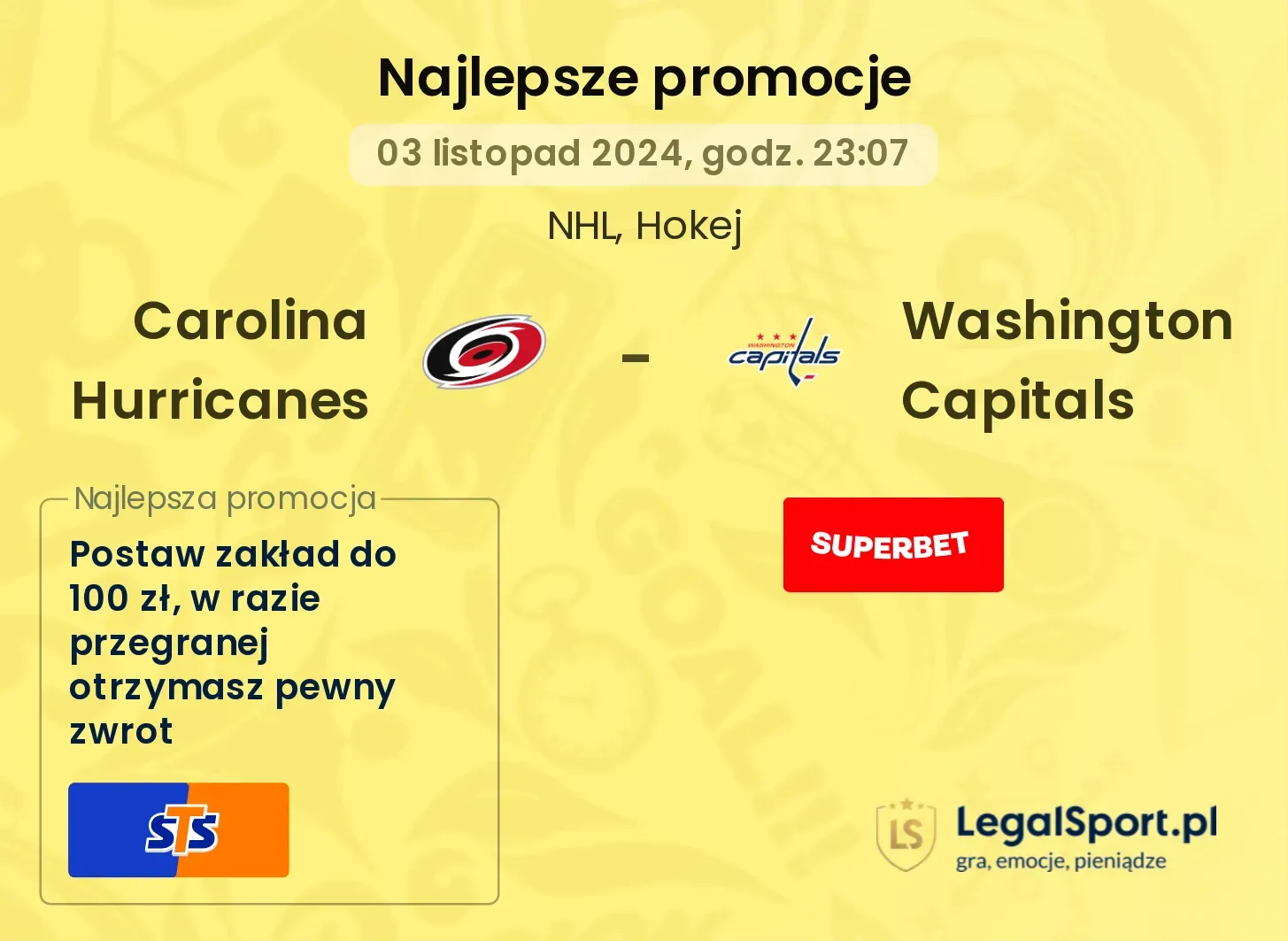 Carolina Hurricanes - Washington Capitals promocje bonusy na mecz