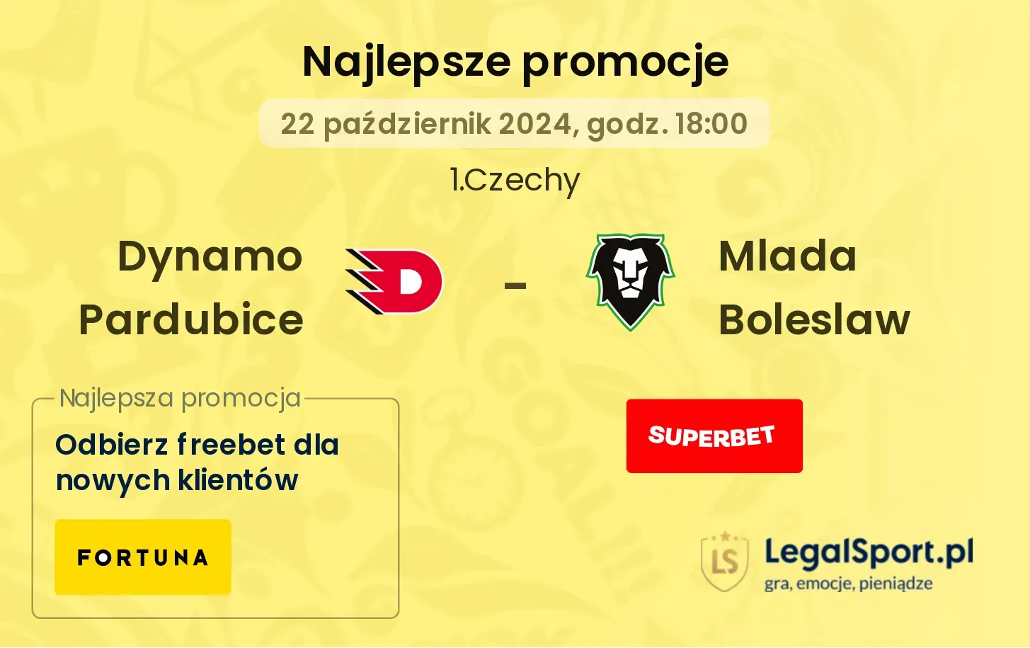 Dynamo Pardubice - Mlada Boleslaw promocje bonusy na mecz