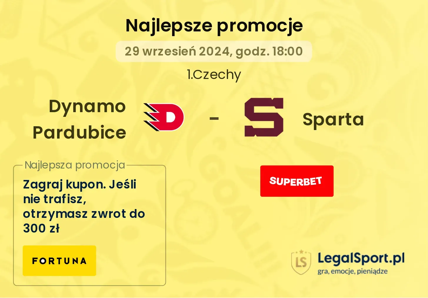 Dynamo Pardubice - Sparta promocje bonusy na mecz