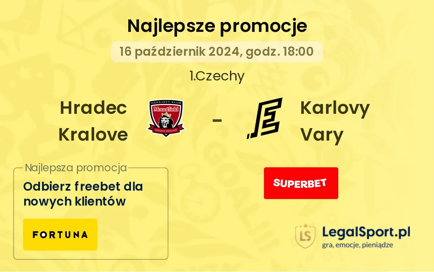 Hradec Kralove - Karlovy Vary promocje bonusy na mecz