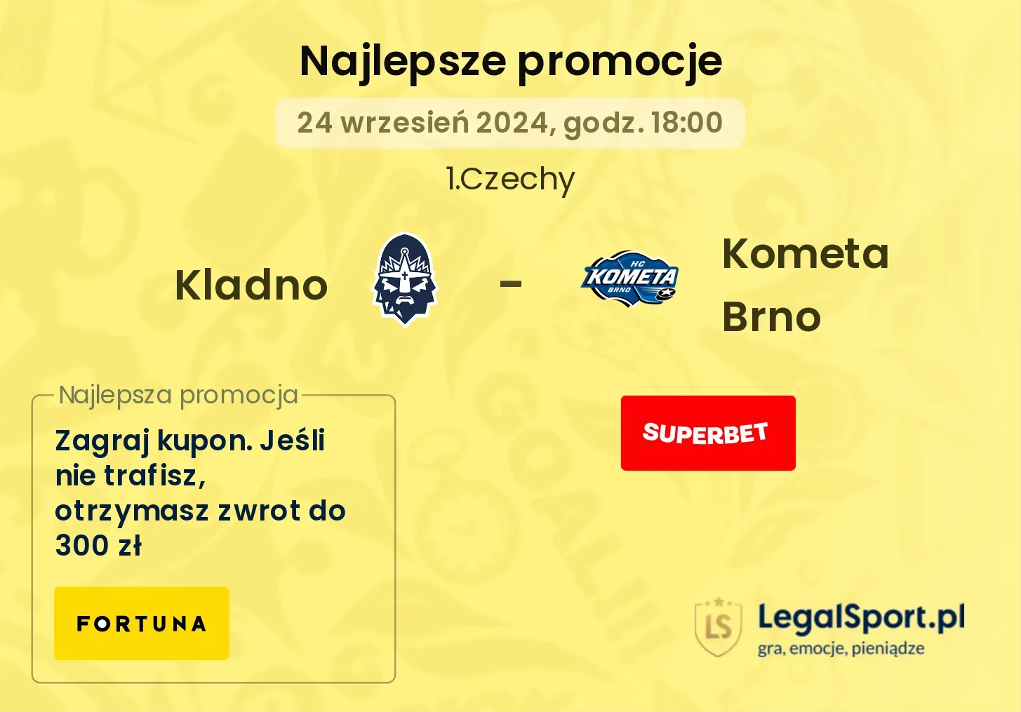 Kladno - Kometa Brno promocje bonusy na mecz