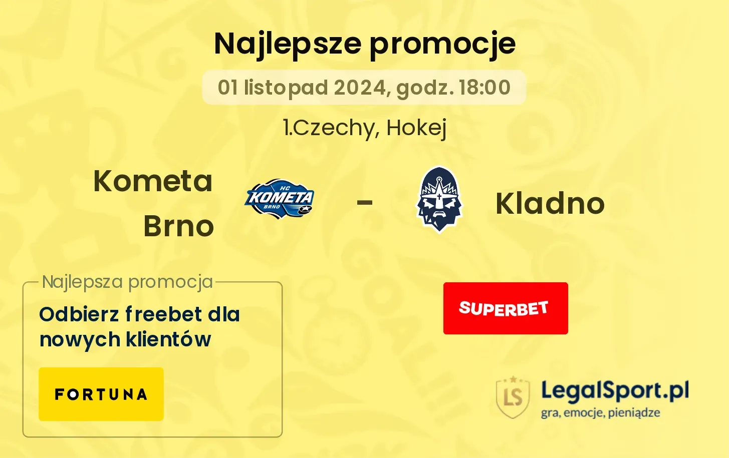 Kometa Brno - Kladno promocje bonusy na mecz