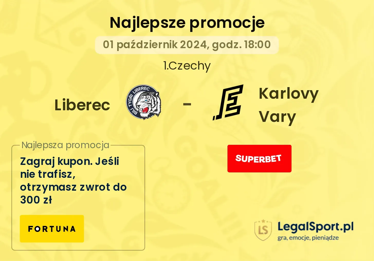 Liberec - Karlovy Vary promocje bonusy na mecz