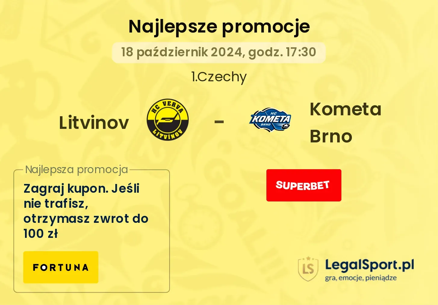 Litvinov - Kometa Brno promocje bonusy na mecz