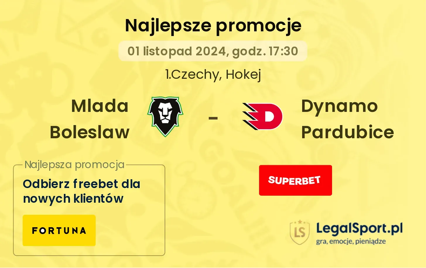 Mlada Boleslaw - Dynamo Pardubice promocje bonusy na mecz