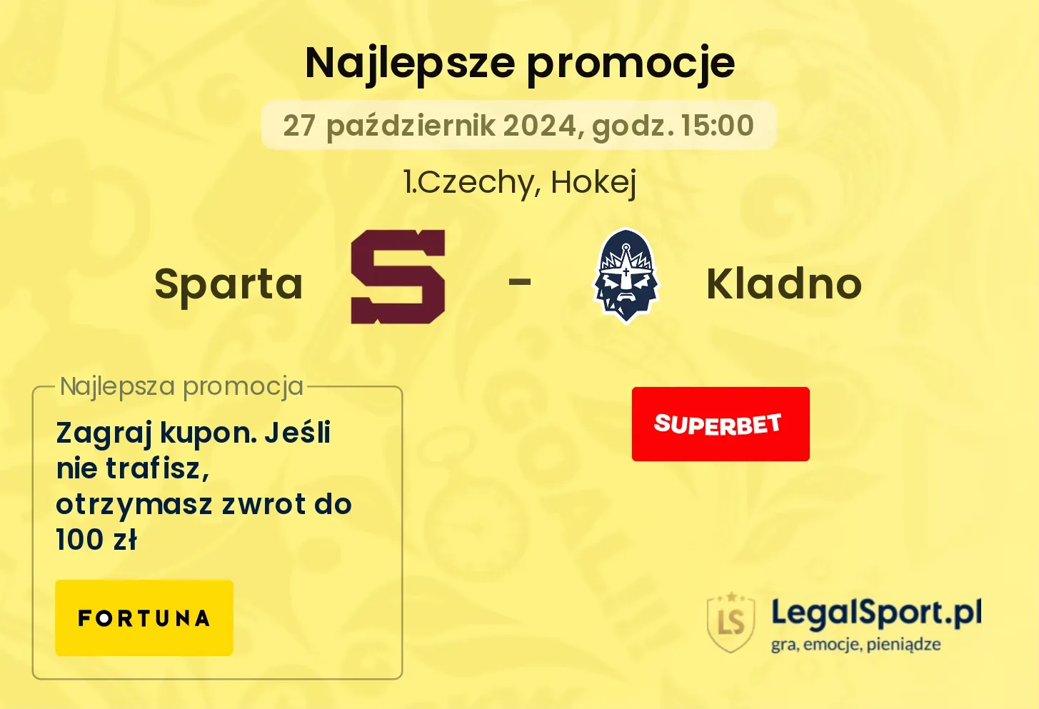 Sparta - Kladno promocje bonusy na mecz