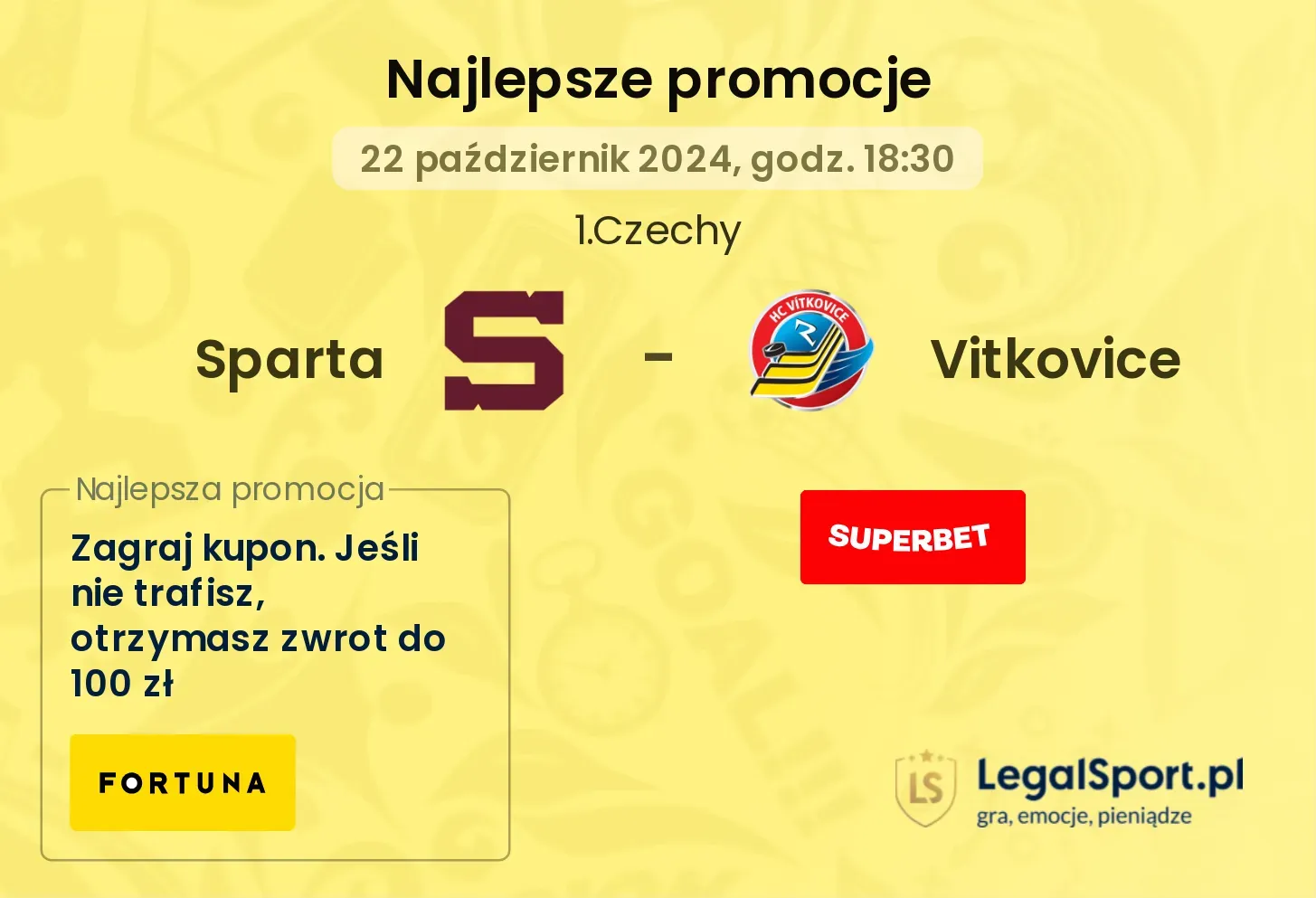 Sparta - Vitkovice promocje bonusy na mecz