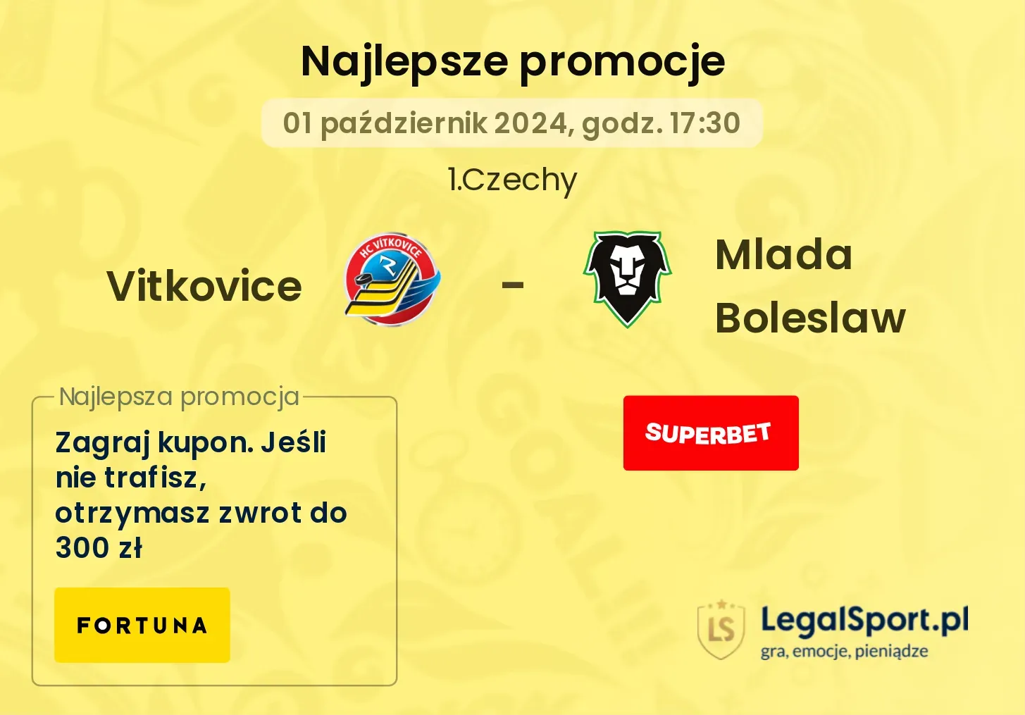 Vitkovice - Mlada Boleslaw promocje bonusy na mecz