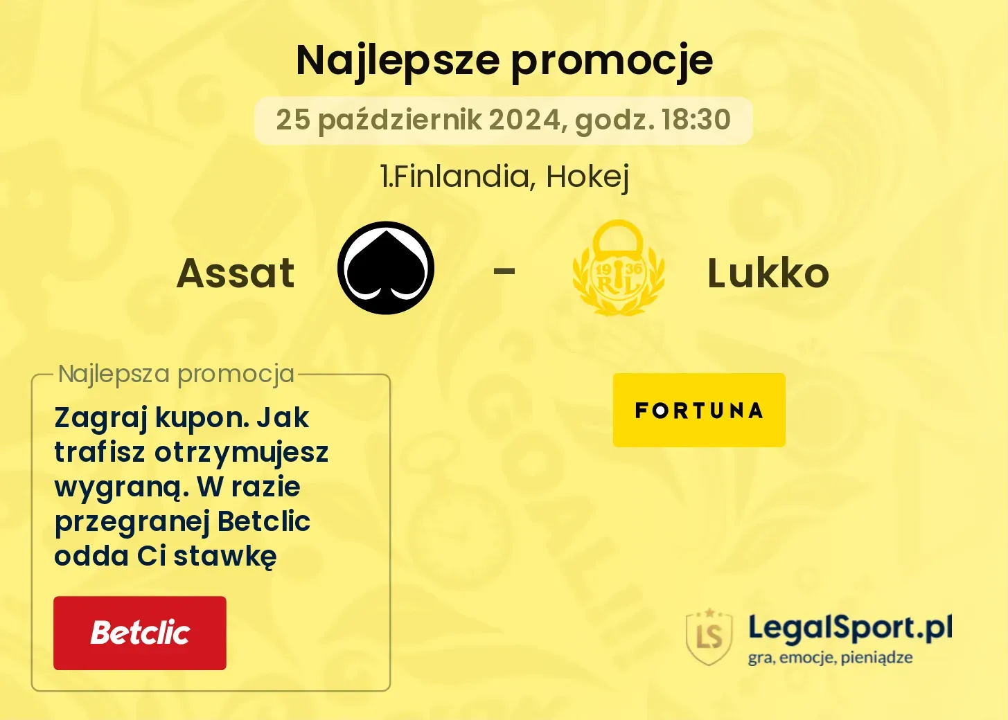 Assat - Lukko promocje bonusy na mecz