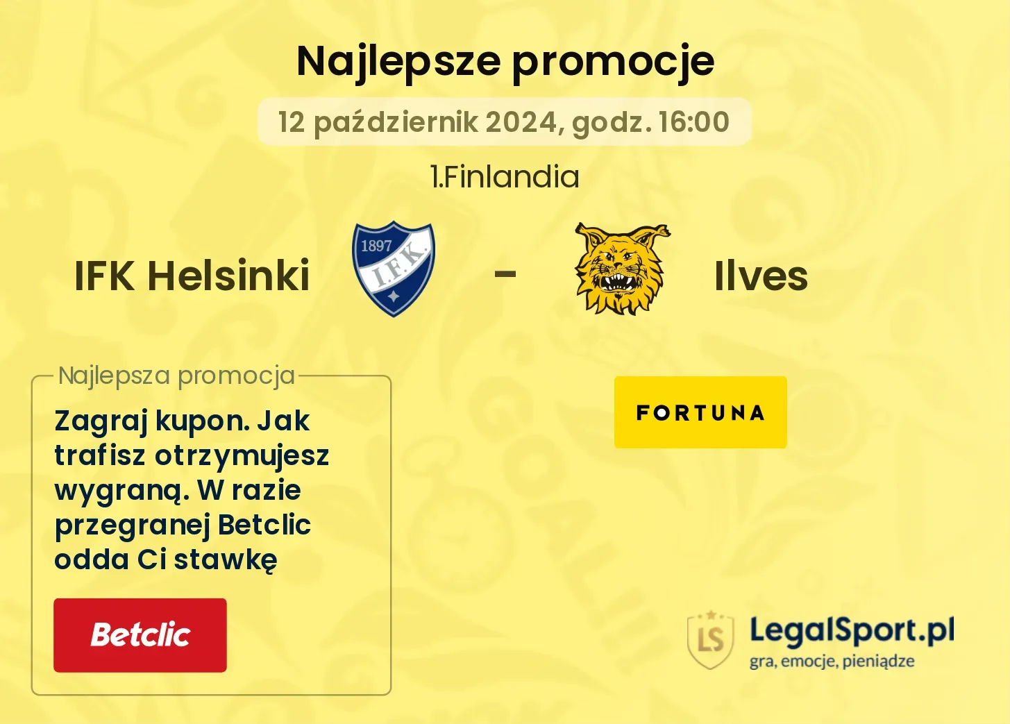 IFK Helsinki - Ilves promocje bonusy na mecz