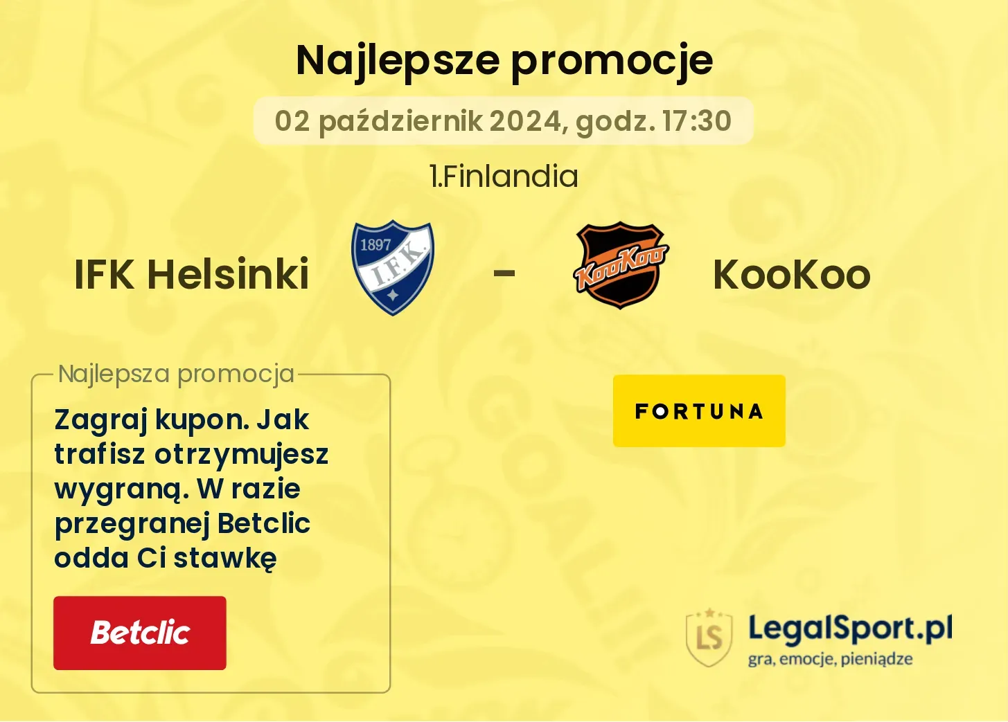 IFK Helsinki - KooKoo promocje bonusy na mecz