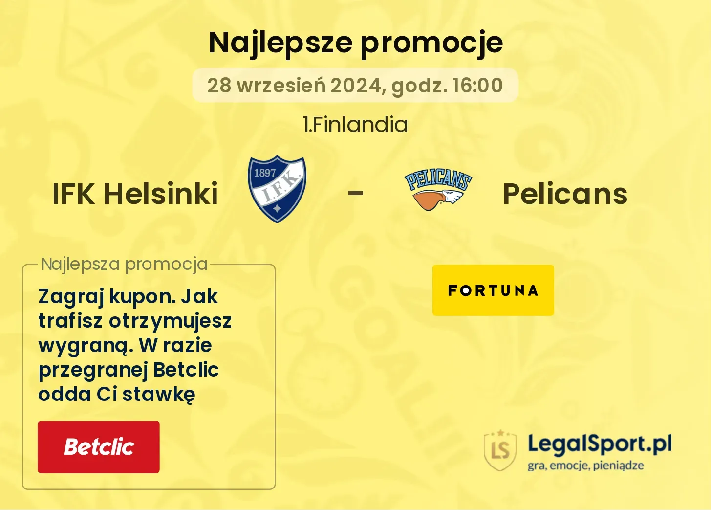 IFK Helsinki - Pelicans promocje bonusy na mecz