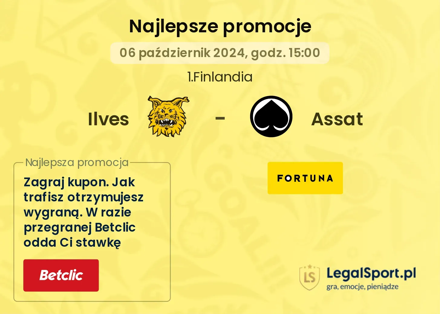 Ilves - Assat promocje bonusy na mecz