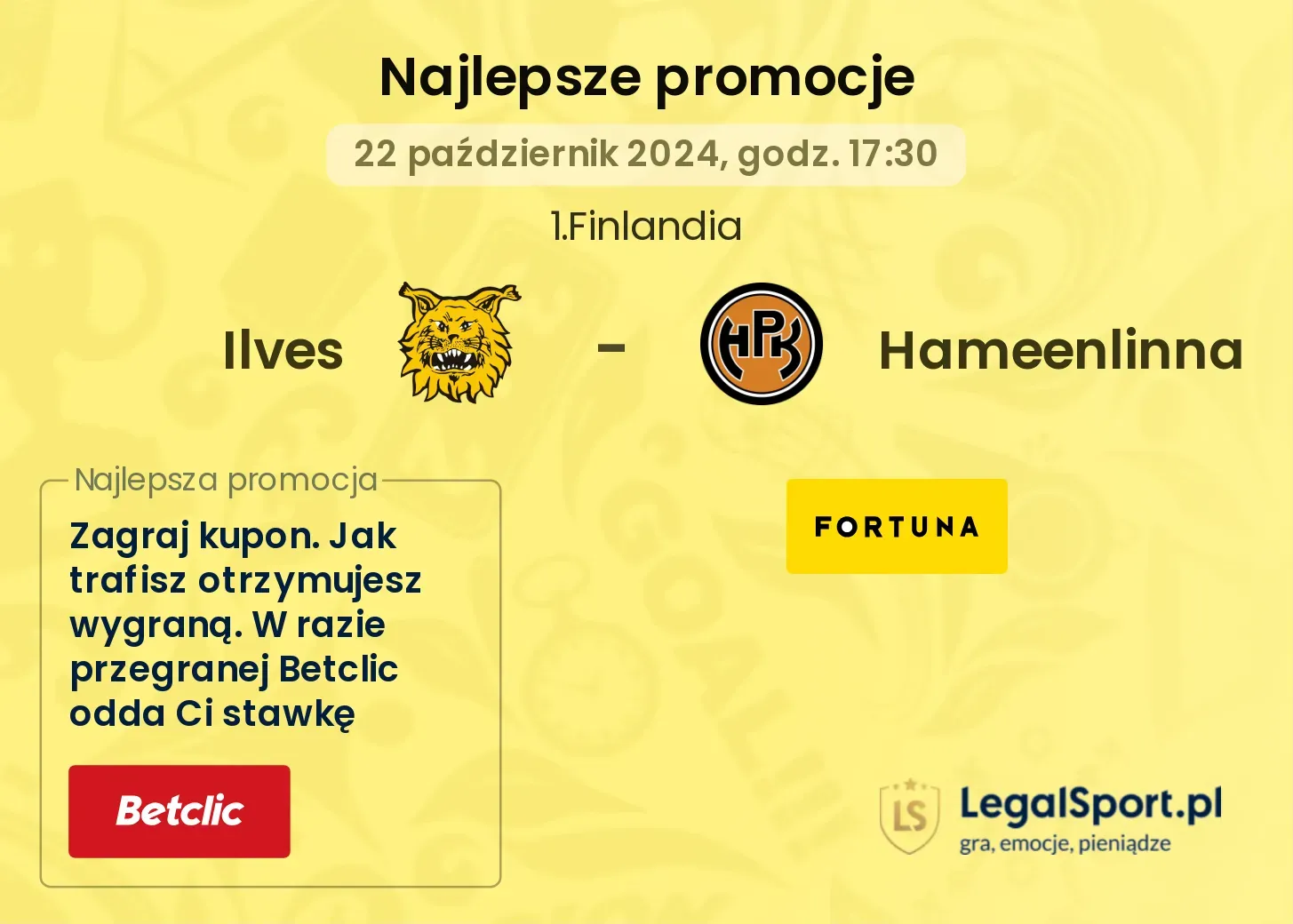 Ilves - Hameenlinna promocje bonusy na mecz