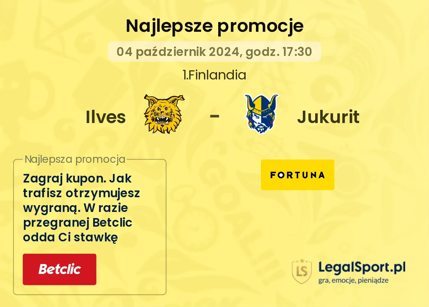 Ilves - Jukurit promocje bonusy na mecz