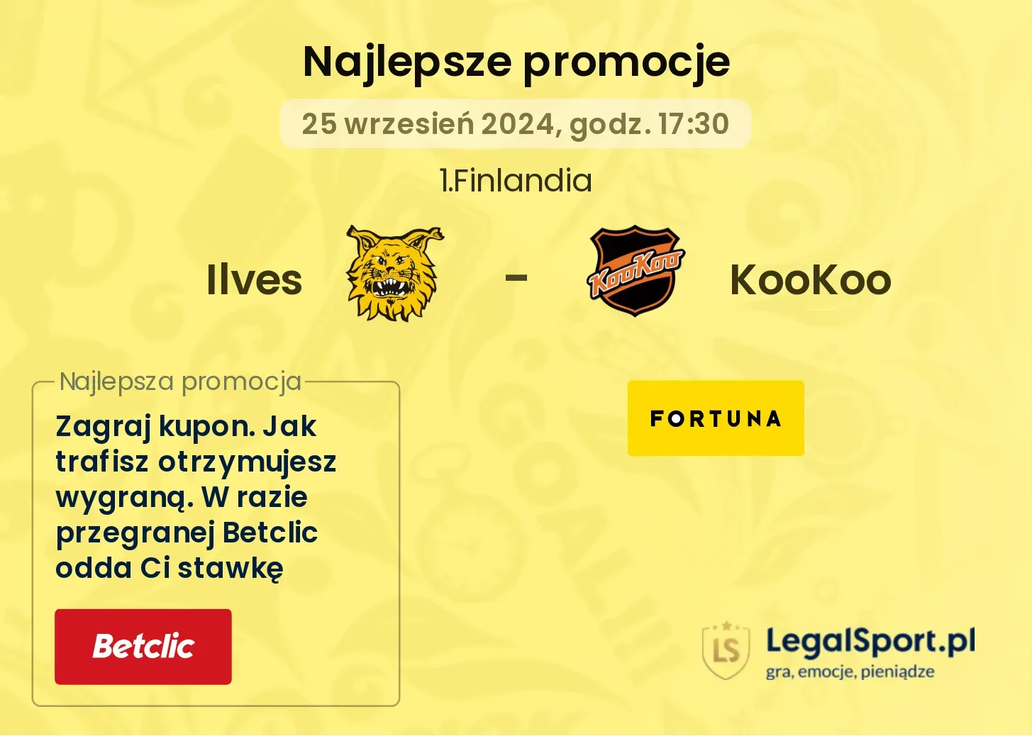 Ilves - KooKoo promocje bonusy na mecz