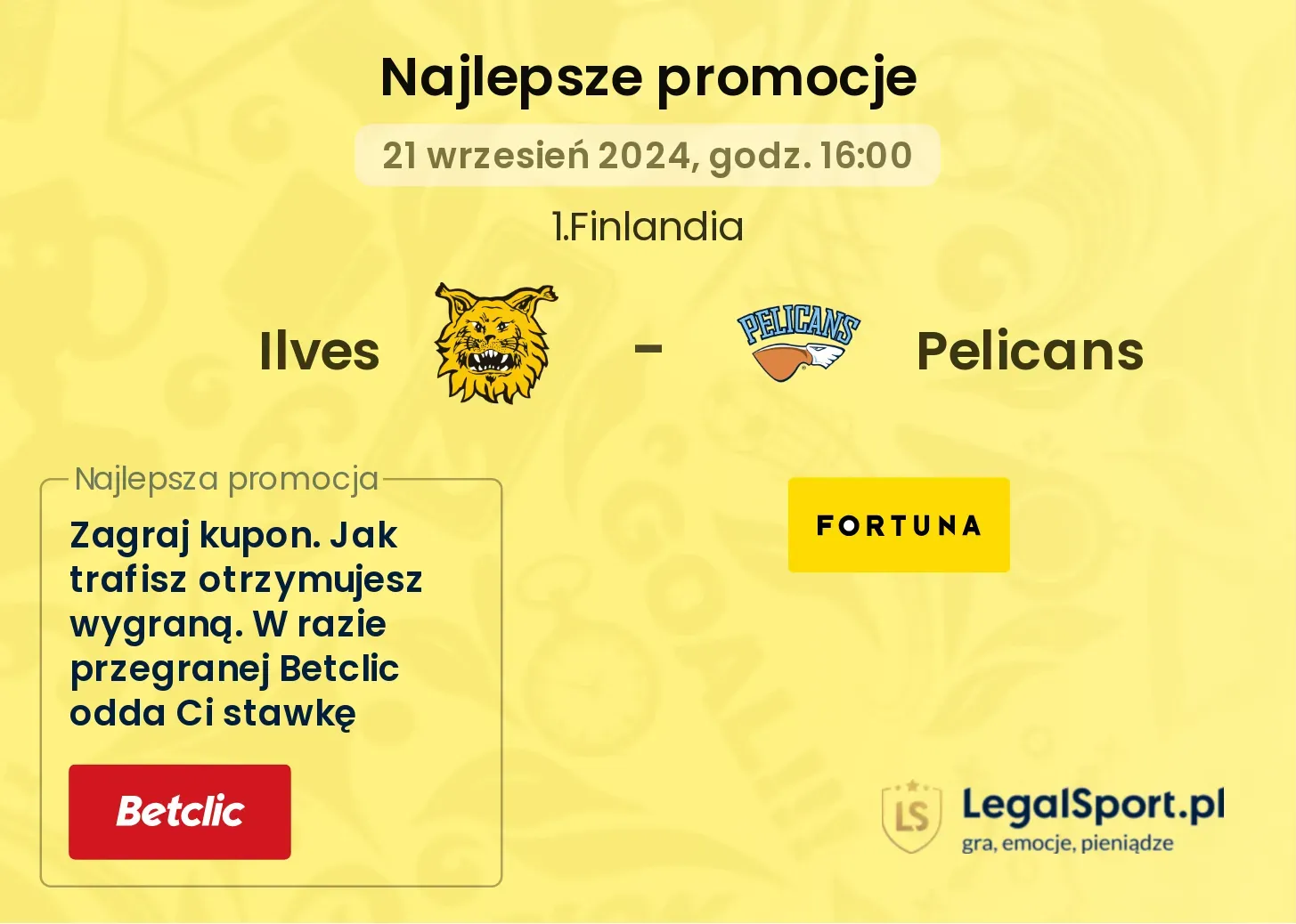 Ilves - Pelicans promocje bonusy na mecz