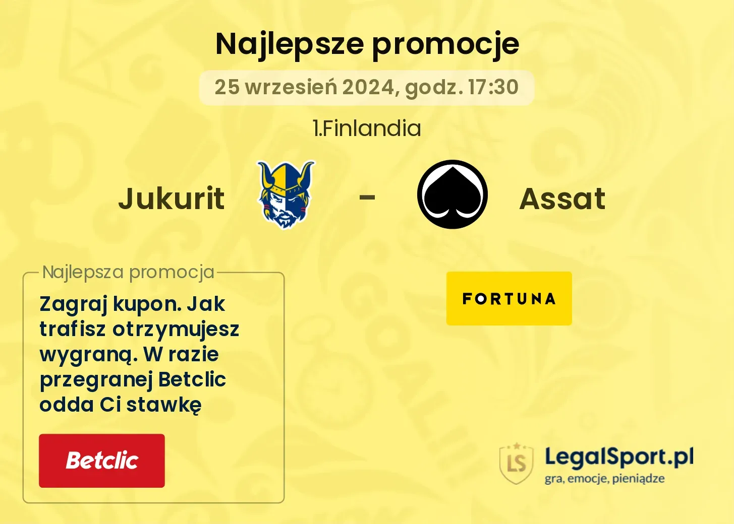 Jukurit - Assat promocje bonusy na mecz