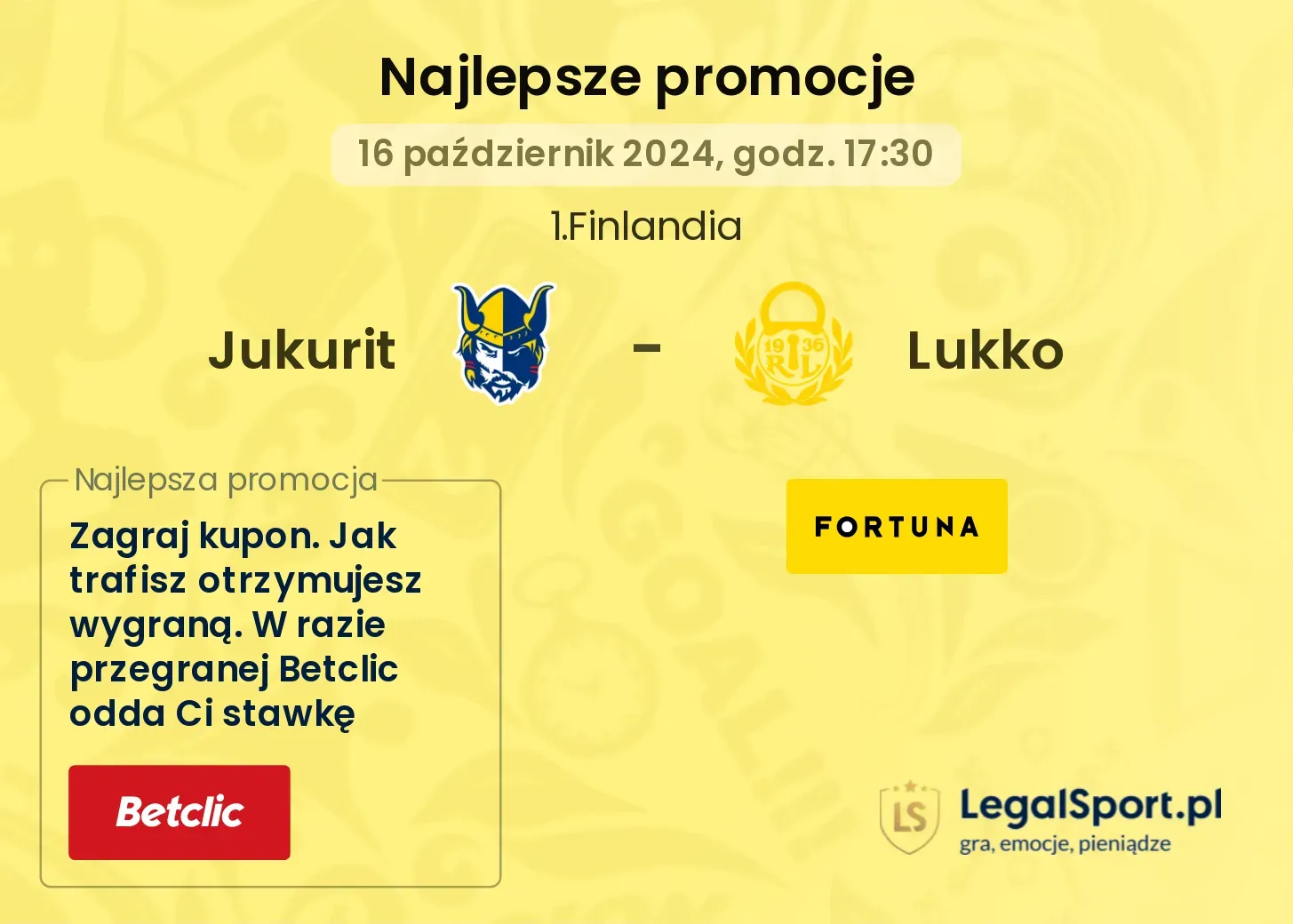 Jukurit - Lukko promocje bonusy na mecz