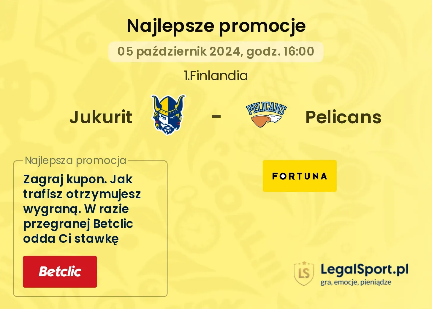 Jukurit - Pelicans promocje bonusy na mecz