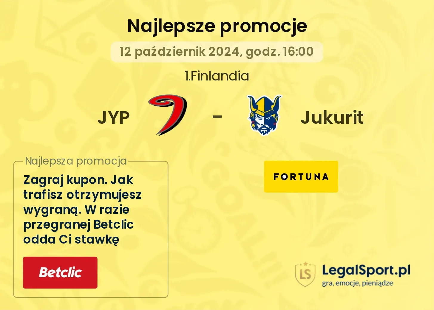 JYP - Jukurit promocje bonusy na mecz