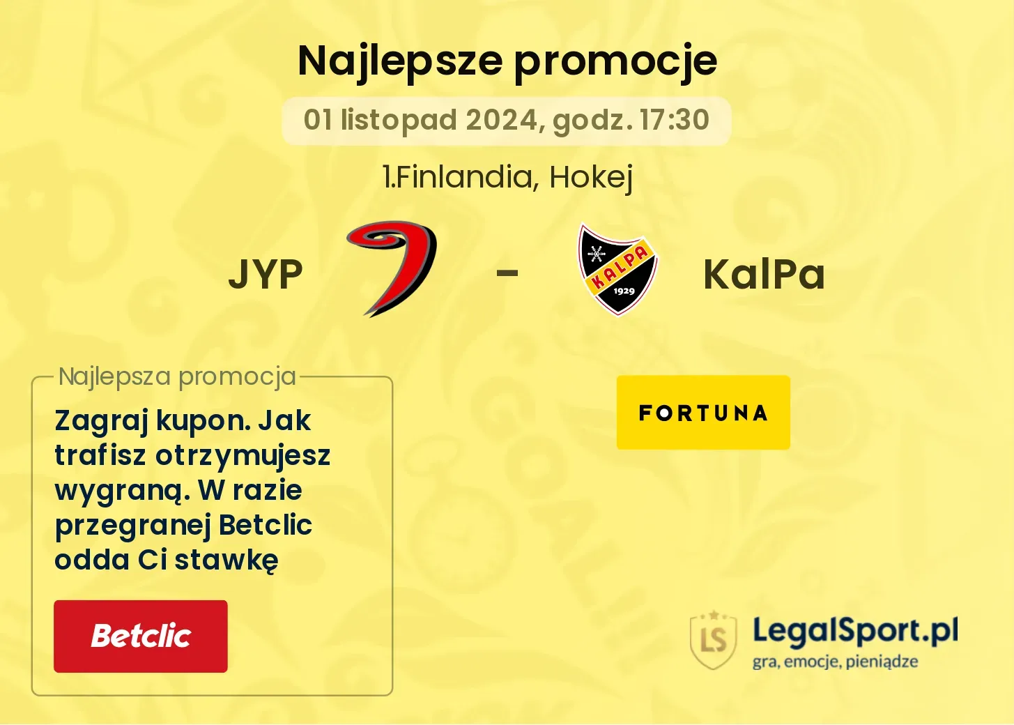 JYP - KalPa promocje bonusy na mecz