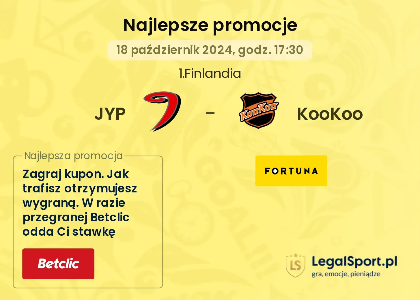 JYP - KooKoo promocje bonusy na mecz