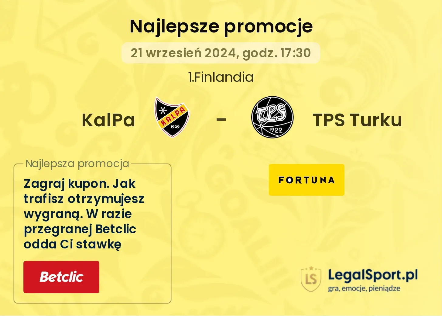 KalPa - TPS Turku promocje bonusy na mecz