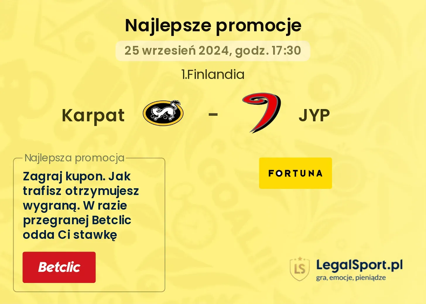 Karpat - JYP promocje bonusy na mecz