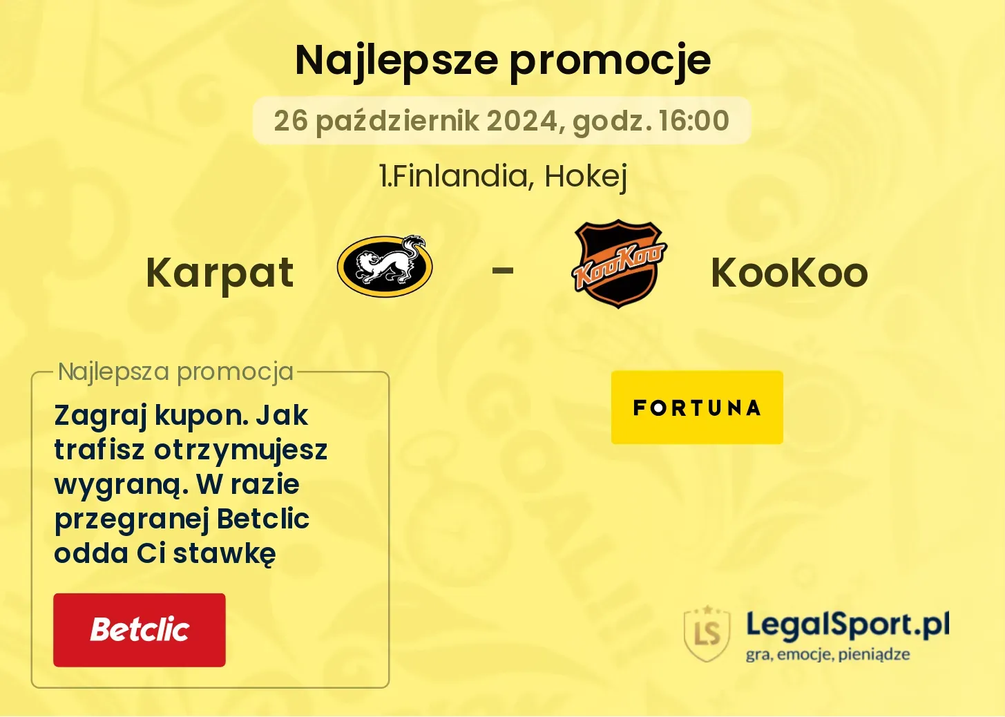 Karpat - KooKoo promocje bonusy na mecz