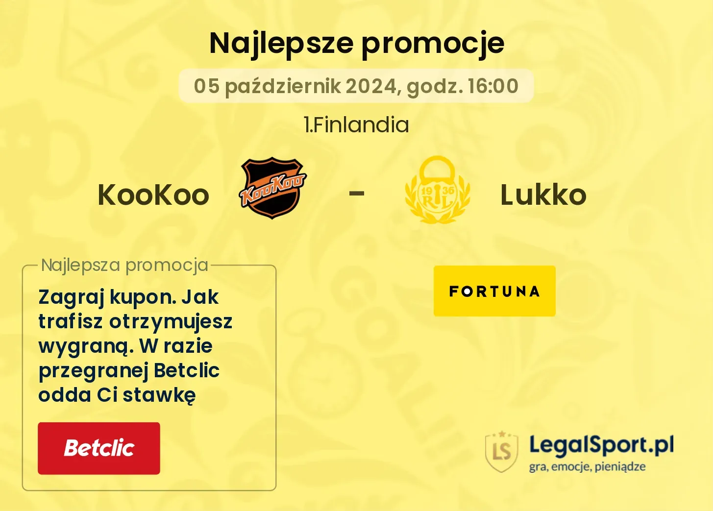 KooKoo - Lukko promocje bonusy na mecz