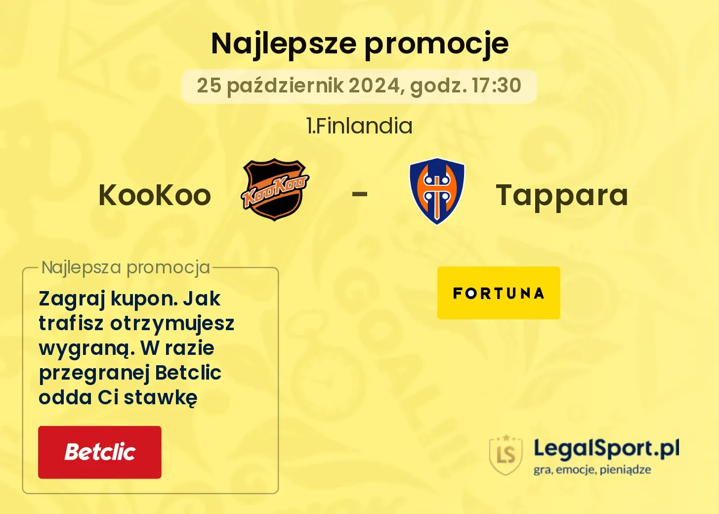 KooKoo - Tappara promocje bonusy na mecz