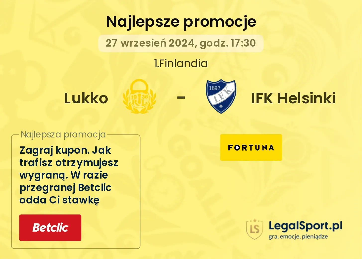 Lukko - IFK Helsinki promocje bonusy na mecz