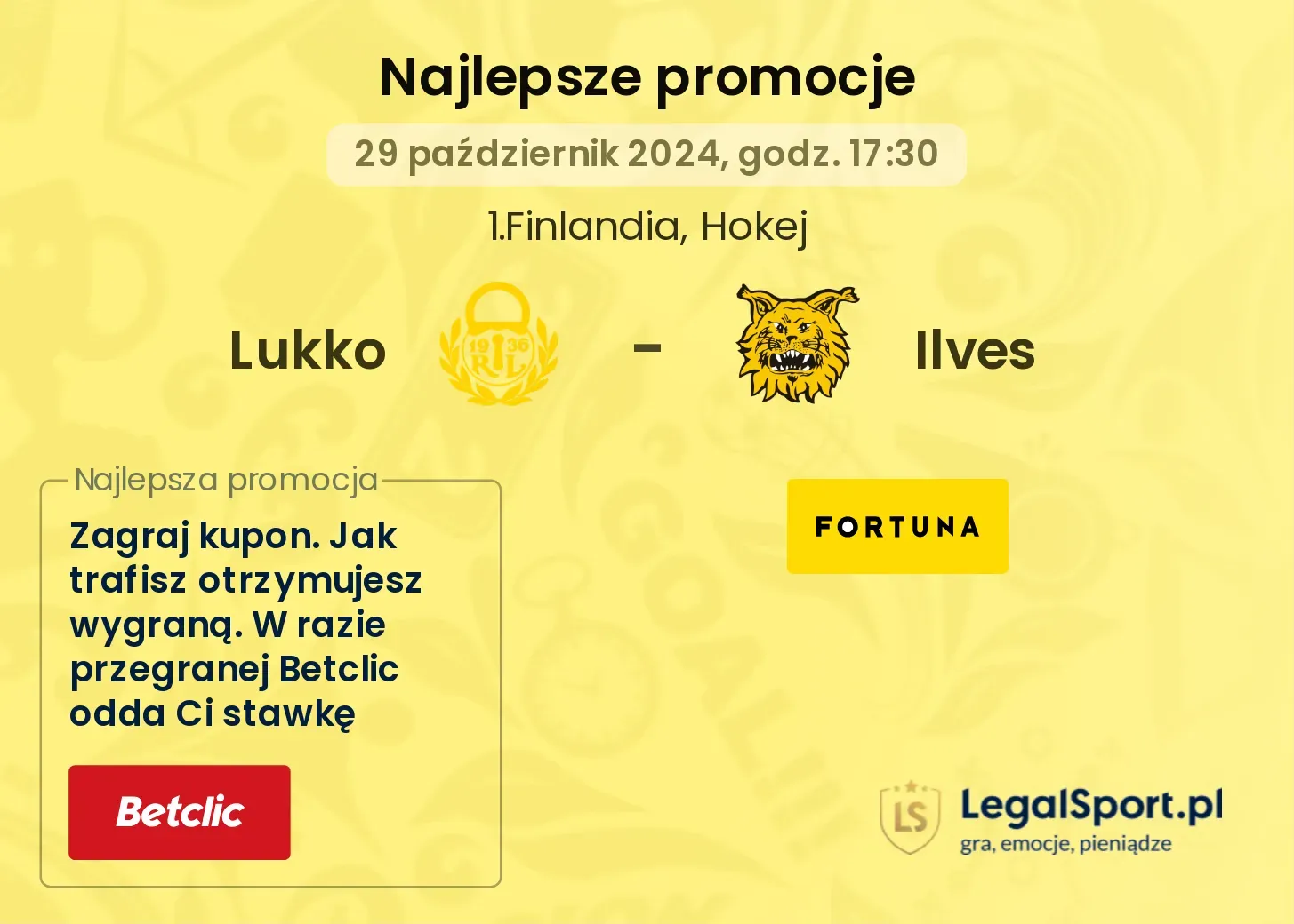 Lukko - Ilves promocje bonusy na mecz