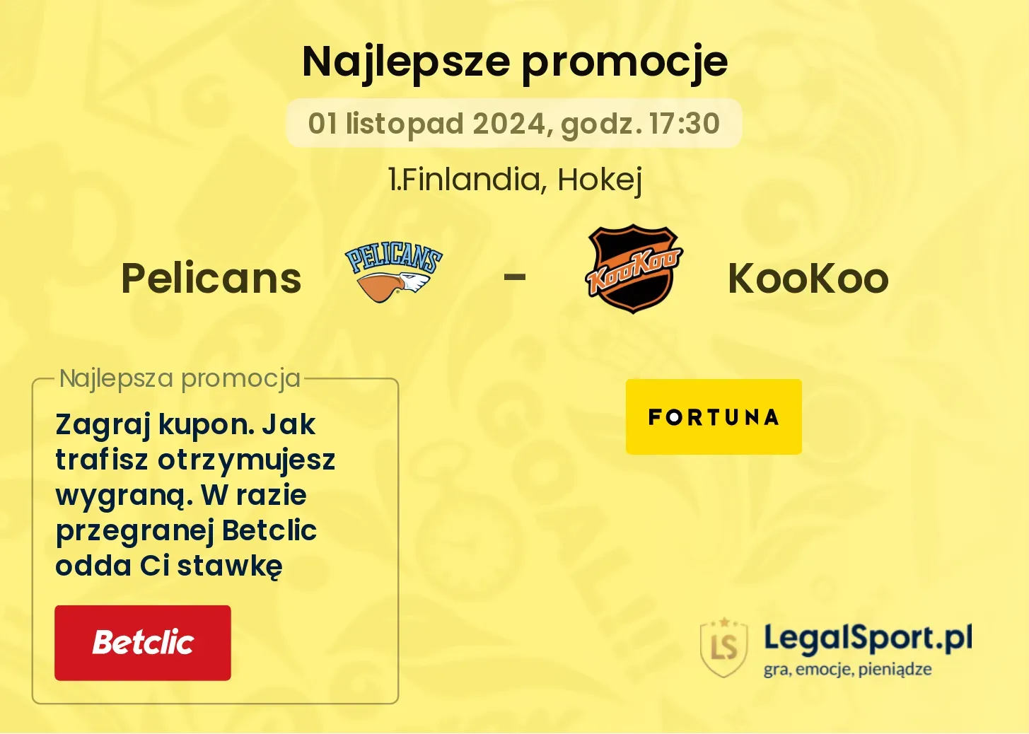 Pelicans - KooKoo promocje bonusy na mecz