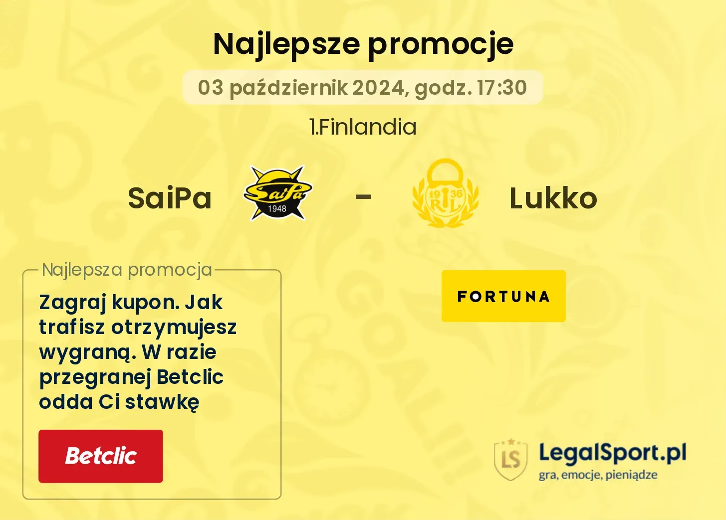 SaiPa - Lukko promocje bonusy na mecz