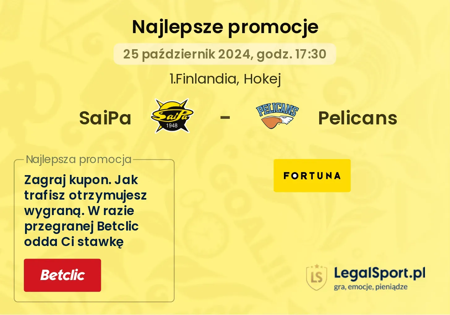 SaiPa - Pelicans promocje bonusy na mecz