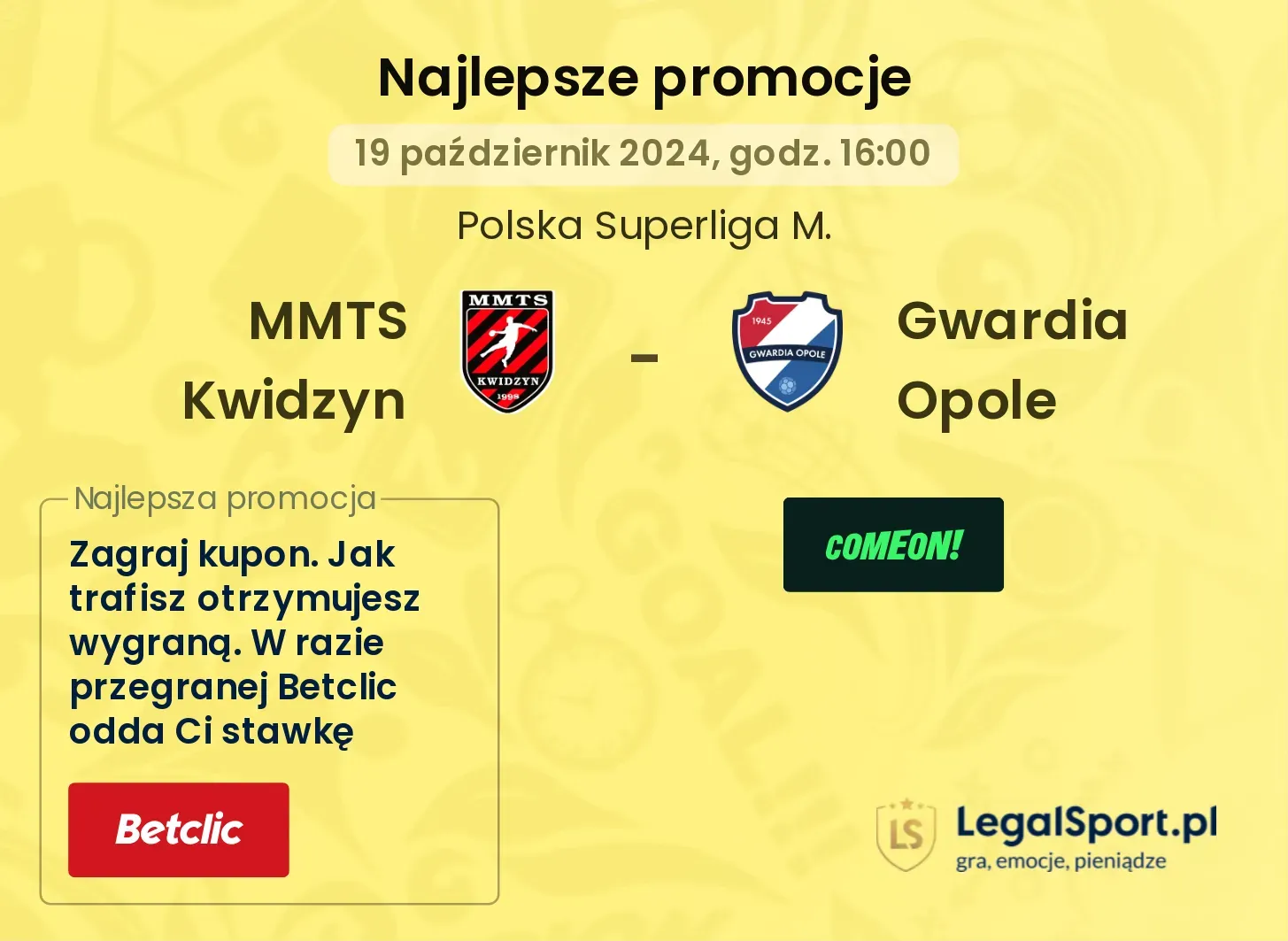 MMTS Kwidzyn - Gwardia Opole promocje bonusy na mecz