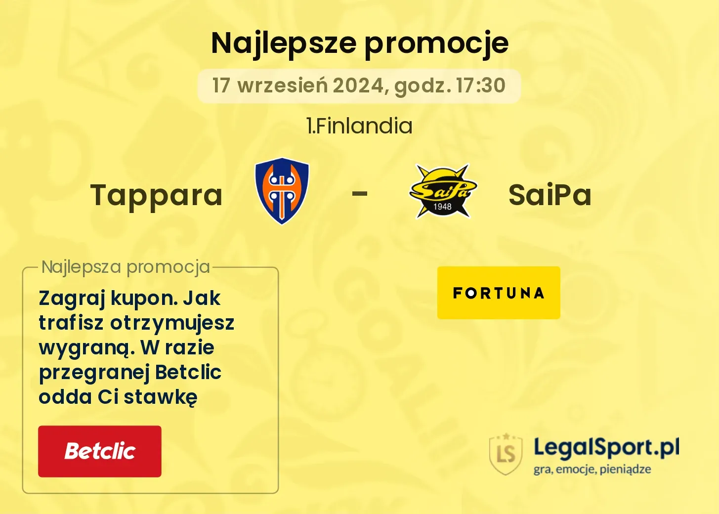 Tappara - SaiPa promocje bonusy na mecz