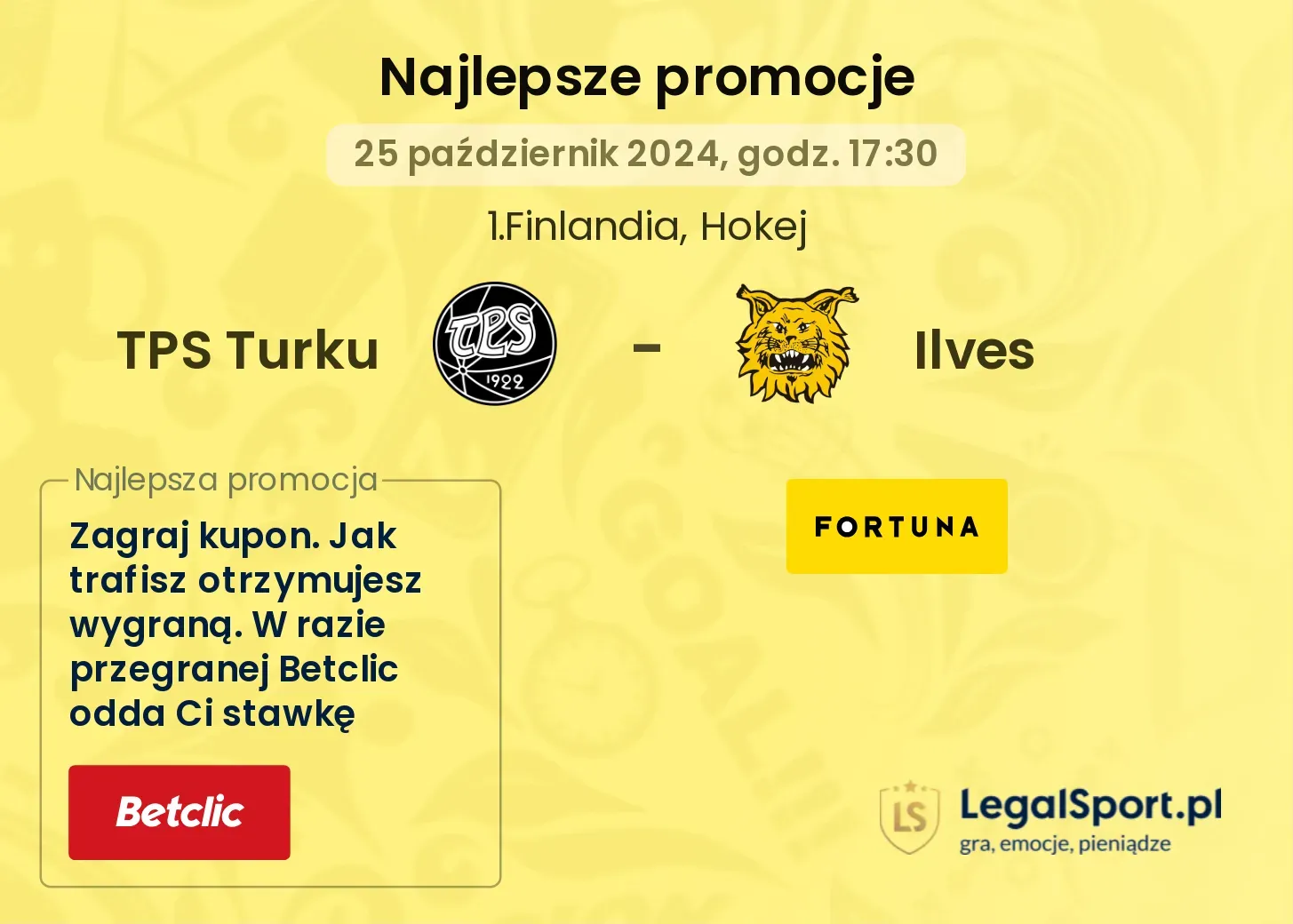 TPS Turku - Ilves promocje bonusy na mecz