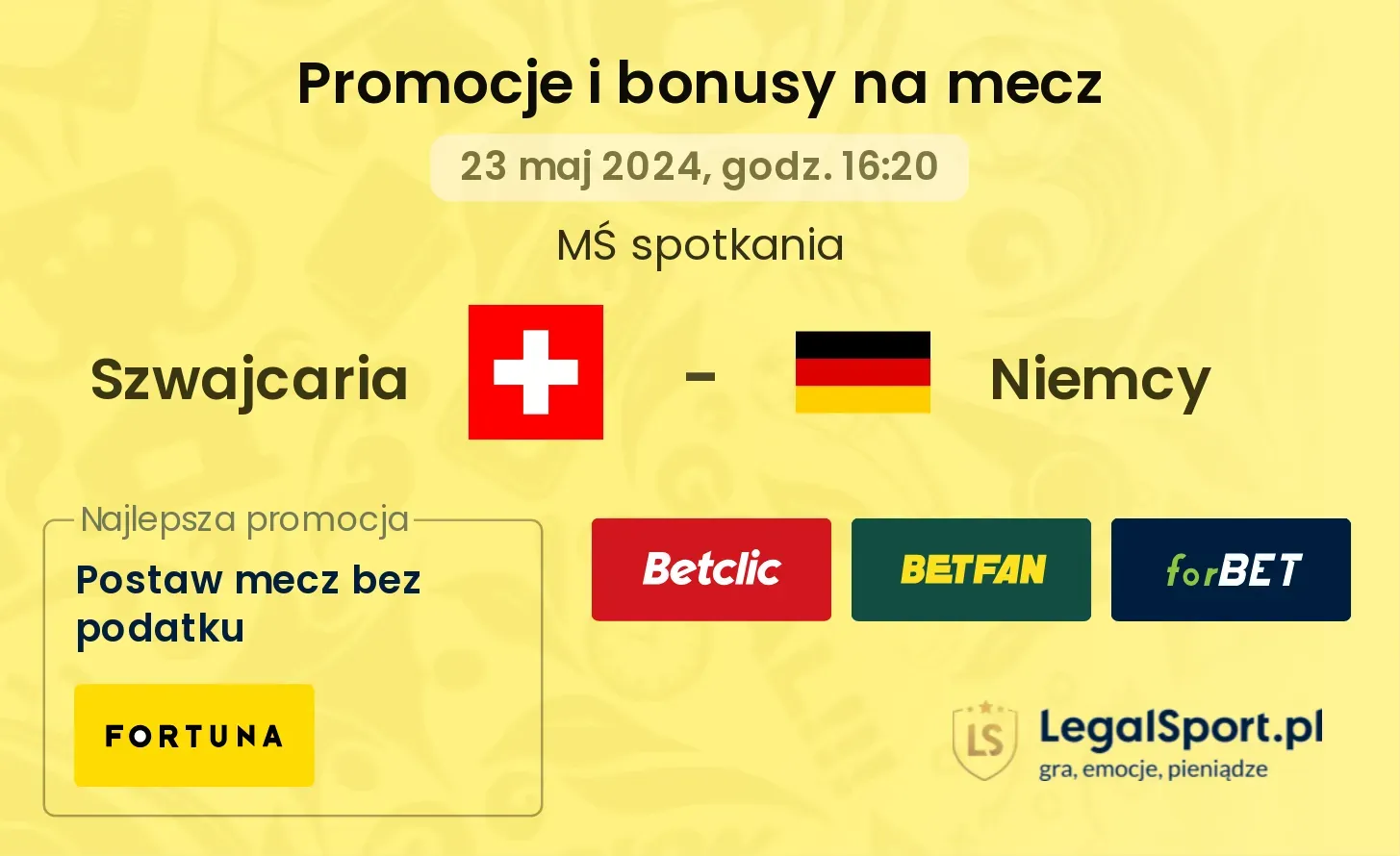 Szwajcaria - Niemcy promocje bonusy na mecz