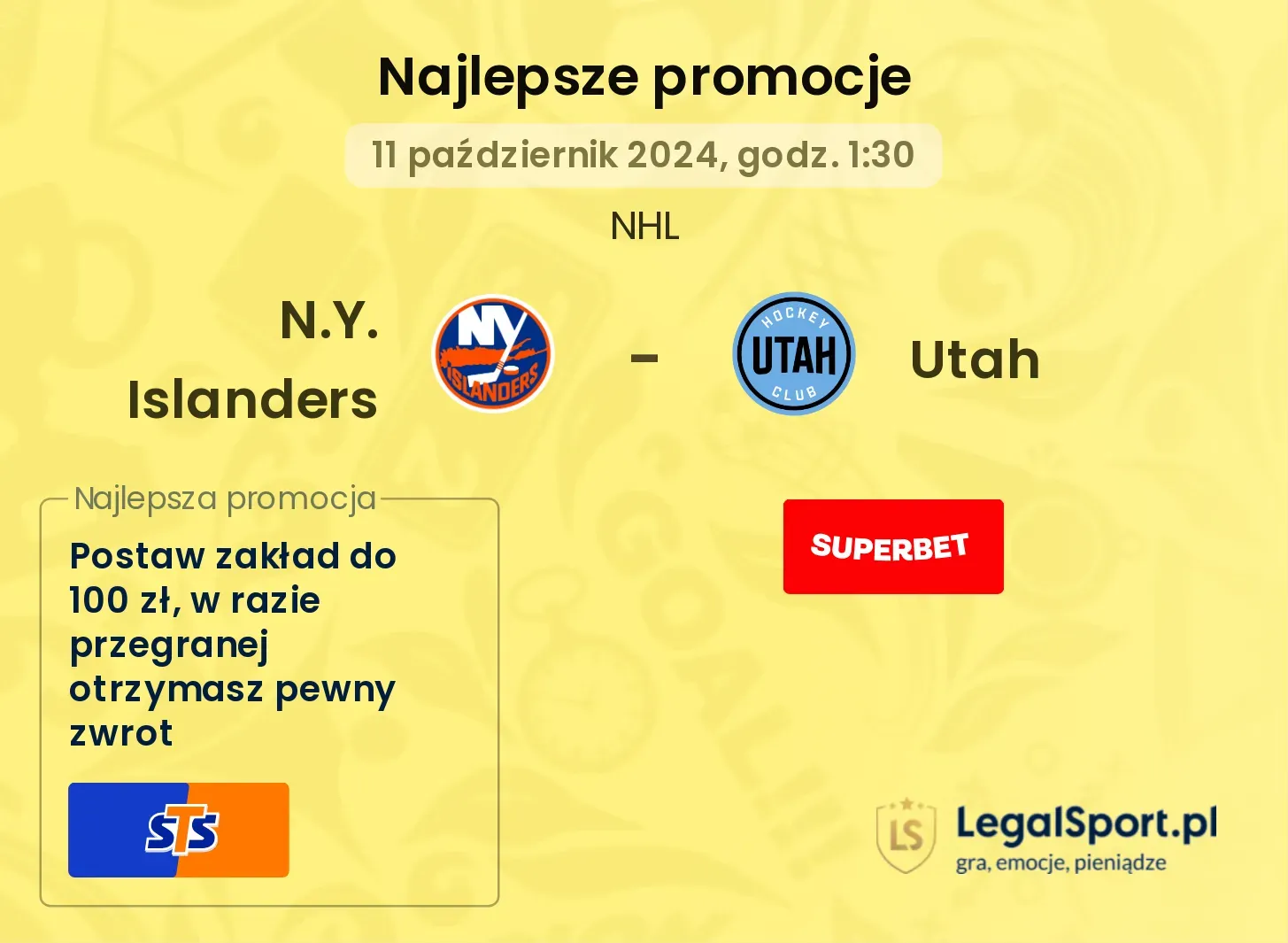 N.Y. Islanders - Utah promocje bonusy na mecz