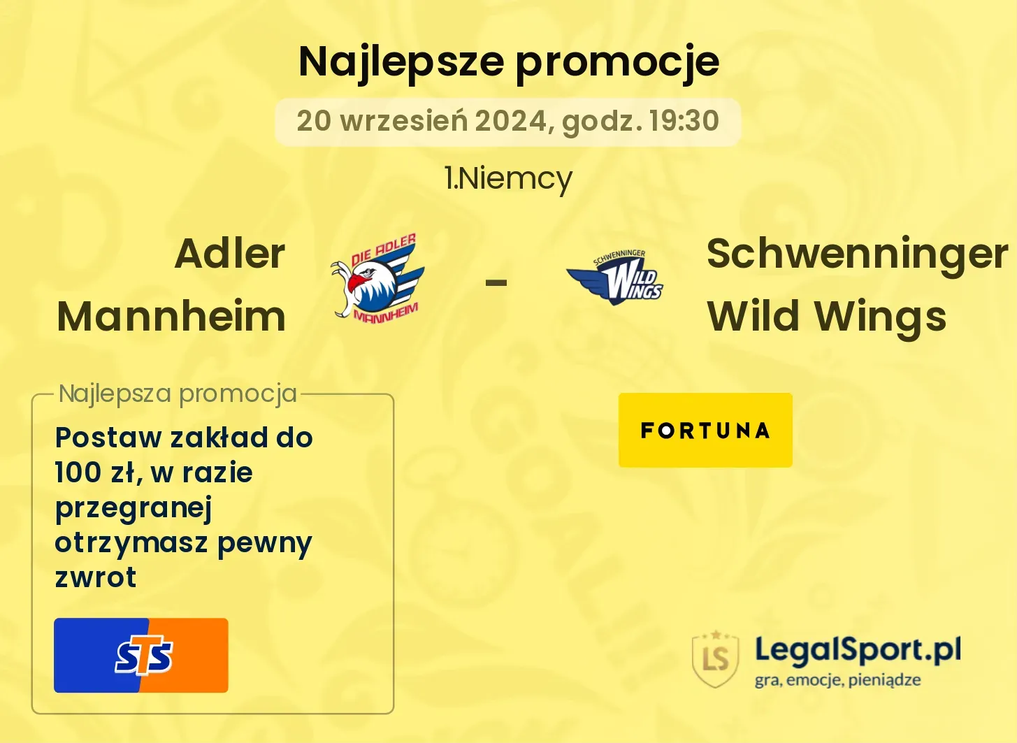 Adler Mannheim - Schwenninger Wild Wings promocje bonusy na mecz