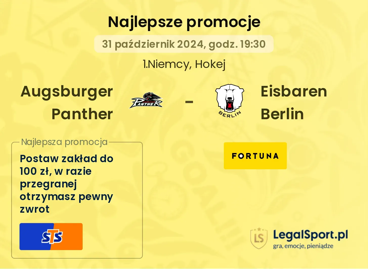 Augsburger Panther -  Eisbaren Berlin promocje bonusy na mecz