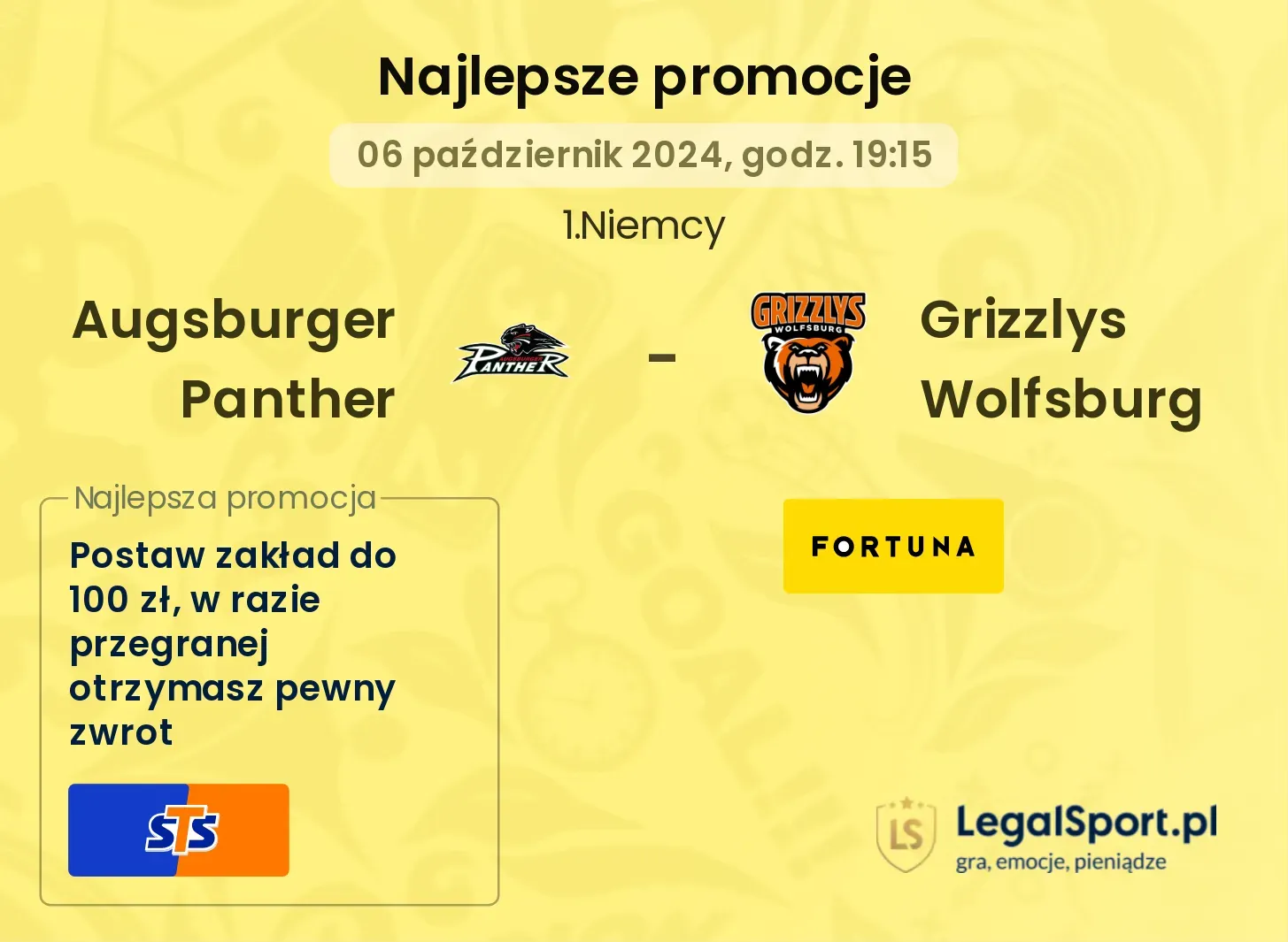 Augsburger Panther -  Grizzlys Wolfsburg promocje bonusy na mecz